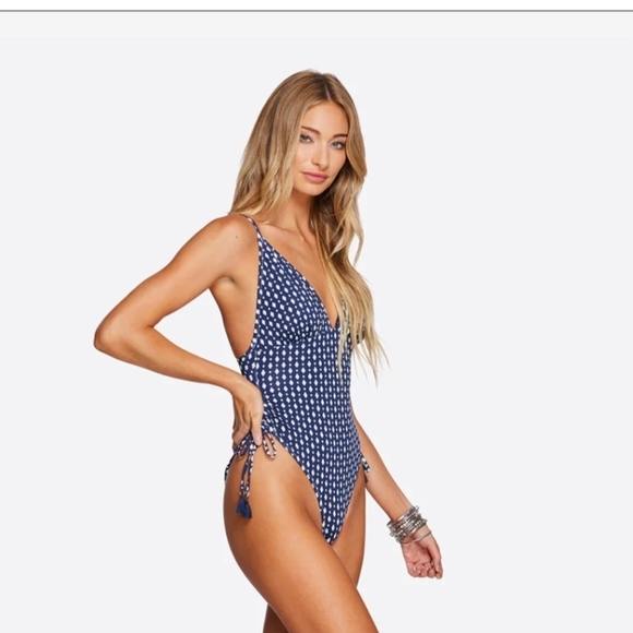 Jessica Simpson Navy and White One Piece Swimsuit - Picture 3 of 13